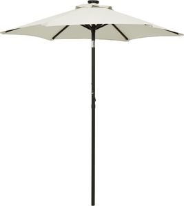 vidaXL Parasol z lampkami LED, piaskowy, 200x211 cm, aluminium 1