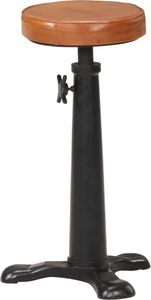 vidaXL Stołki barowe, 2 szt., brązowa skóra naturalna i żeliwo 2