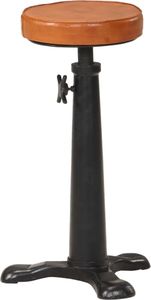 vidaXL Stołki barowe, 2 szt., brązowa skóra naturalna i żeliwo 8