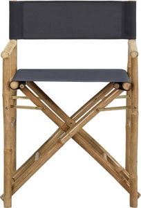 vidaXL Składane krzesła reżyserskie, 2 szt., szare, bambus i tkanina 3