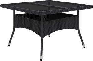 vidaXL 9-cz. zestaw mebli ogrodowych, polirattan i szkło czarny 2