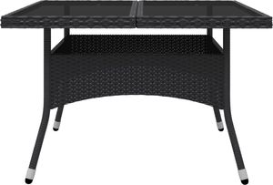 vidaXL 9-cz. zestaw mebli ogrodowych, polirattan i szkło czarny 3