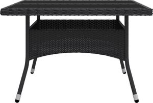 vidaXL 9-cz. zestaw mebli ogrodowych, polirattan i szkło czarny 4