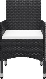 vidaXL 9-cz. zestaw mebli ogrodowych, polirattan i szkło czarny 7