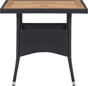 vidaXL 5-częściowy zestaw mebli ogrodowych czarny polirattan i akacja 3