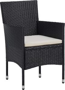 vidaXL 5-częściowy zestaw mebli ogrodowych czarny polirattan i akacja 5