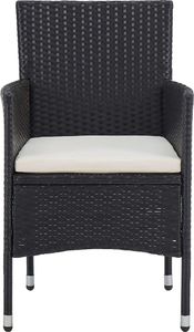 vidaXL 5-częściowy zestaw mebli ogrodowych czarny polirattan i akacja 6