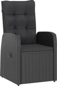 vidaXL 9-cz. zestaw mebli ogrodowych z poduszkami rattan PE czarny 3