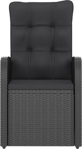 vidaXL 9-cz. zestaw mebli ogrodowych z poduszkami rattan PE czarny 4