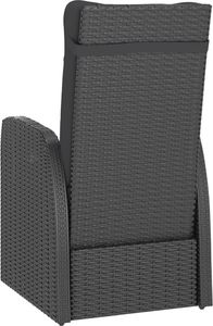 vidaXL 9-cz. zestaw mebli ogrodowych z poduszkami rattan PE czarny 5
