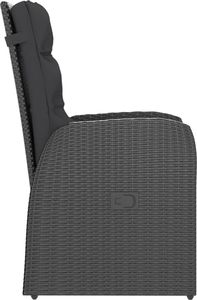 vidaXL 9-cz. zestaw mebli ogrodowych z poduszkami rattan PE czarny 6
