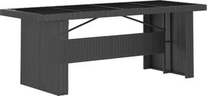 vidaXL 9-cz. zestaw mebli ogrodowych z poduszkami rattan PE czarny 8