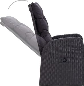 vidaXL 5-częściowy zestaw mebli ogrodowych czarny 5