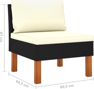 vidaXL 6-cz. zestaw wypoczynkowy do ogrodu, poduszki, czarny rattan PE 8