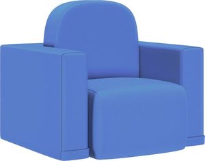 vidaXL Sofa dziecięca 2-w-1, niebieska, sztuczna skóra 1