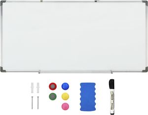 vidaXL Tablica magnetyczna, biała, 110x60 cm, stalowa 2