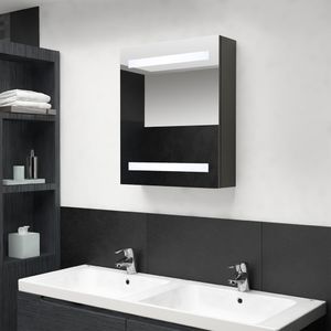vidaXL Szafka łazienkowa z lustrem i LED, antracytowa, 50x14x60 cm 1