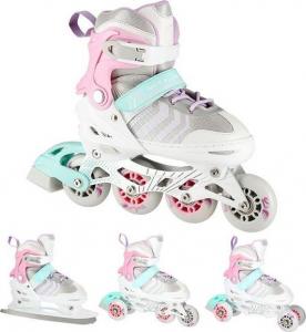 Rolki Nils Extreme NH18192 z wymienną płozą regulowane białe r. 29-33 3