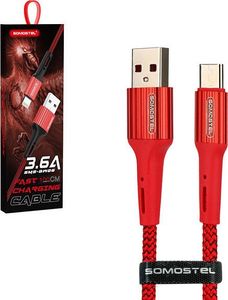 Kabel USB Somostel USB-A - microUSB 1 m Czerwony (SMS-BW06 USB - micro USB Czerwony) 2