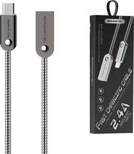 Kabel USB Somostel USB-A - USB-C 1 m Srebrny (BJ01) 2