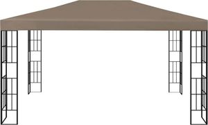 vidaXL Altana ze sznurem lampek, 4x3 m, kolor taupe 3