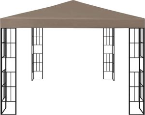 vidaXL Altana ze sznurem lampek, 4x3 m, kolor taupe 4