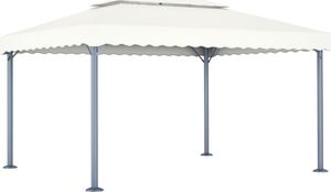 vidaXL Altana ze sznurem lampek, 400x300 cm, kremowa, aluminium 2
