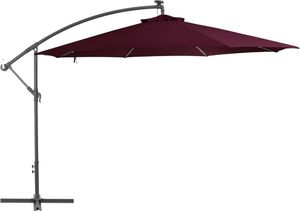 vidaXL Parasol wiszący z lampkami LED, bordowy, 350 cm 3