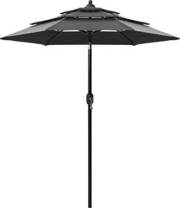 vidaXL 3-poziomowy parasol na aluminiowym słupku, antracytowy, 2 m 1