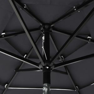vidaXL 3-poziomowy parasol na aluminiowym słupku, antracytowy, 2 m 2