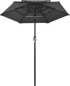 vidaXL 3-poziomowy parasol na aluminiowym słupku, antracytowy, 2 m 3