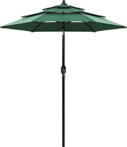 vidaXL 3-poziomowy parasol na aluminiowym słupku, zielony, 2 m 1