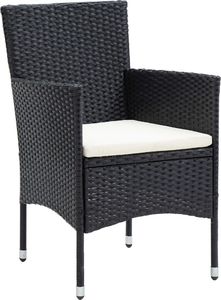 vidaXL Krzesła ogrodowe, 4 szt., polirattan, czarne 2