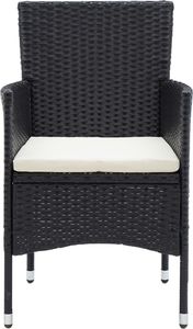 vidaXL Krzesła ogrodowe, 4 szt., polirattan, czarne 4