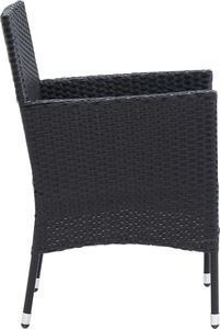 vidaXL Krzesła ogrodowe, 4 szt., polirattan, czarne 5