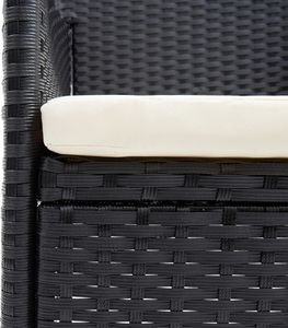 vidaXL Krzesła ogrodowe, 4 szt., polirattan, czarne 7