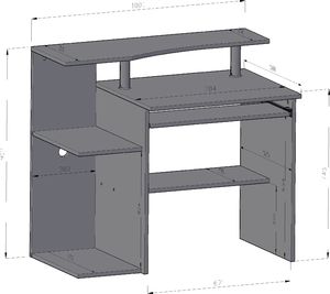 Biurko Bestseller B001 Białe 100 cm x 58 cm 3