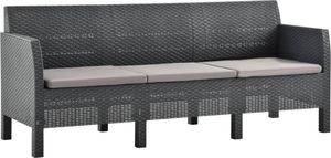 vidaXL 3-osobowa sofa ogrodowa z poduszkami antracytowa 1