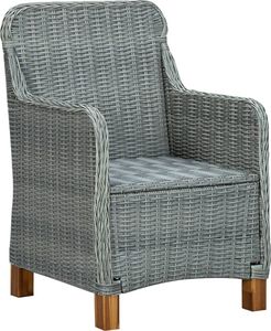 vidaXL 9-cz. zestaw mebli ogrodowych poduszki rattan PE jasnoszary 4