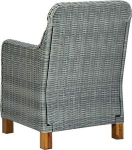 vidaXL 9-cz. zestaw mebli ogrodowych poduszki rattan PE jasnoszary 7