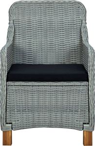vidaXL 7-cz. zestaw mebli ogrodowych poduszki rattan PE jasnoszary 5