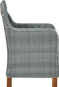 vidaXL 7-cz. zestaw mebli ogrodowych poduszki rattan PE jasnoszary 6