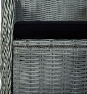 vidaXL 7-cz. zestaw mebli ogrodowych poduszki rattan PE jasnoszary 8