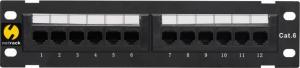 NetRack Patch panel Naścienny 10" 12-portów Kat. 6 UTP LSA ze wspornikiem (104-15) 1