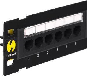 NetRack Patch panel Naścienny 10" 12-portów Kat. 6 UTP LSA ze wspornikiem (104-15) 2
