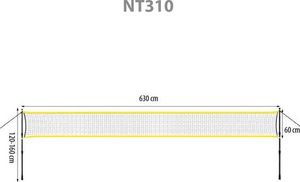 Nils Extreme NT310 SIATKA DO BADMINTONA SŁUPKI TELESKOPOWE 600x60cm + POKROWIEC PEŁNY NILS 4