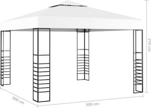 vidaXL Altana ze sznurem lampek, 3x3 m, biała 6