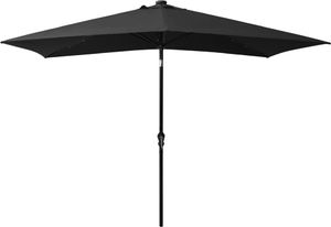 vidaXL Parasol z lampkami LED, na stalowym słupku, czarny, 2x3 m 5