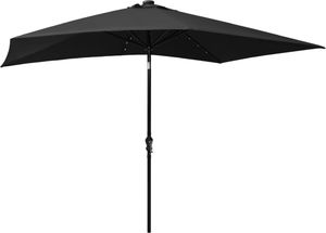 vidaXL Parasol z lampkami LED, na stalowym słupku, czarny, 2x3 m 6