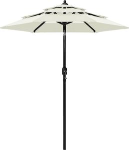 vidaXL 3-poziomowy parasol na aluminiowym słupku, piaskowy, 2 m 1